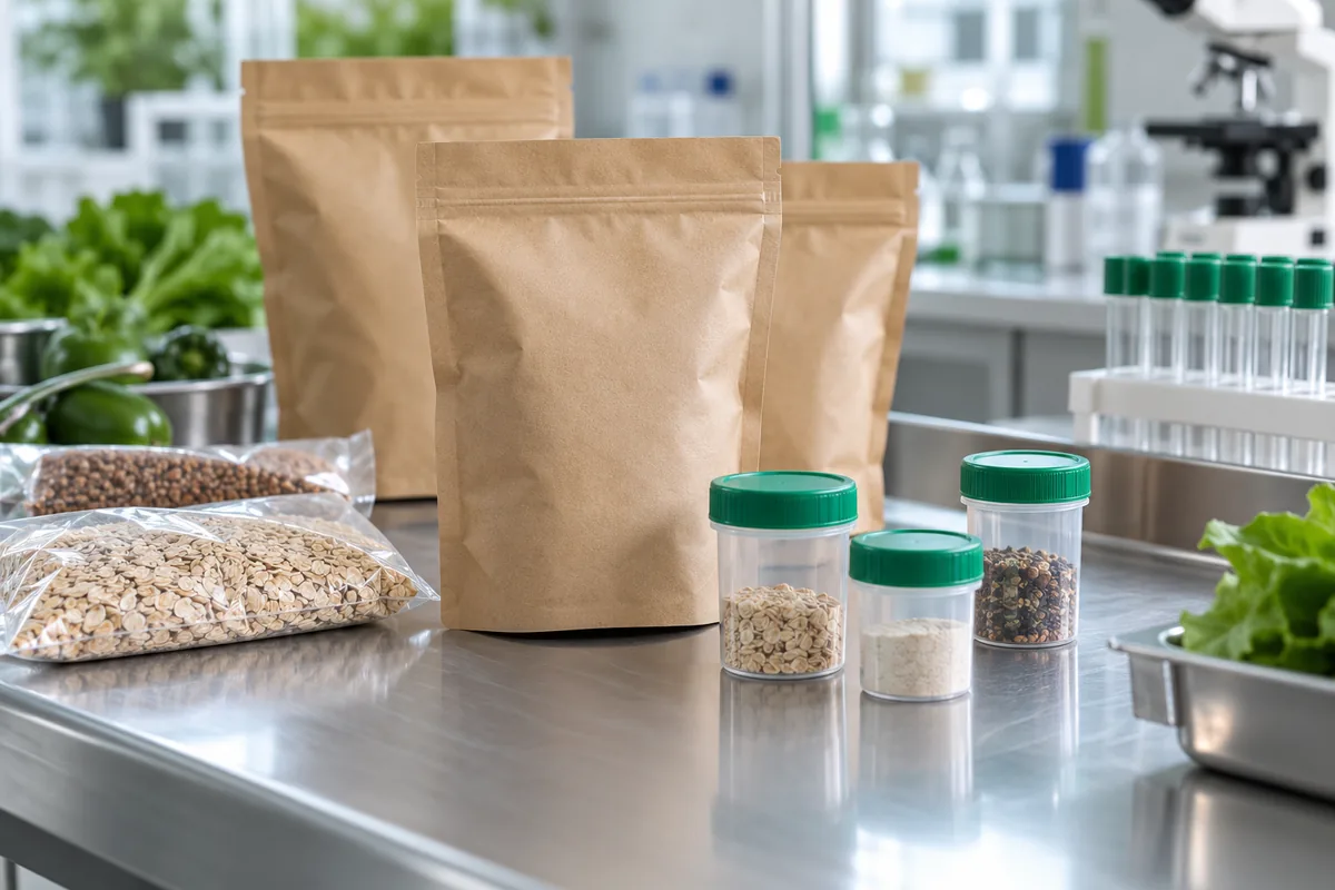 Иллюстративная композиция пищевой продукции и ёмкостей для образцов